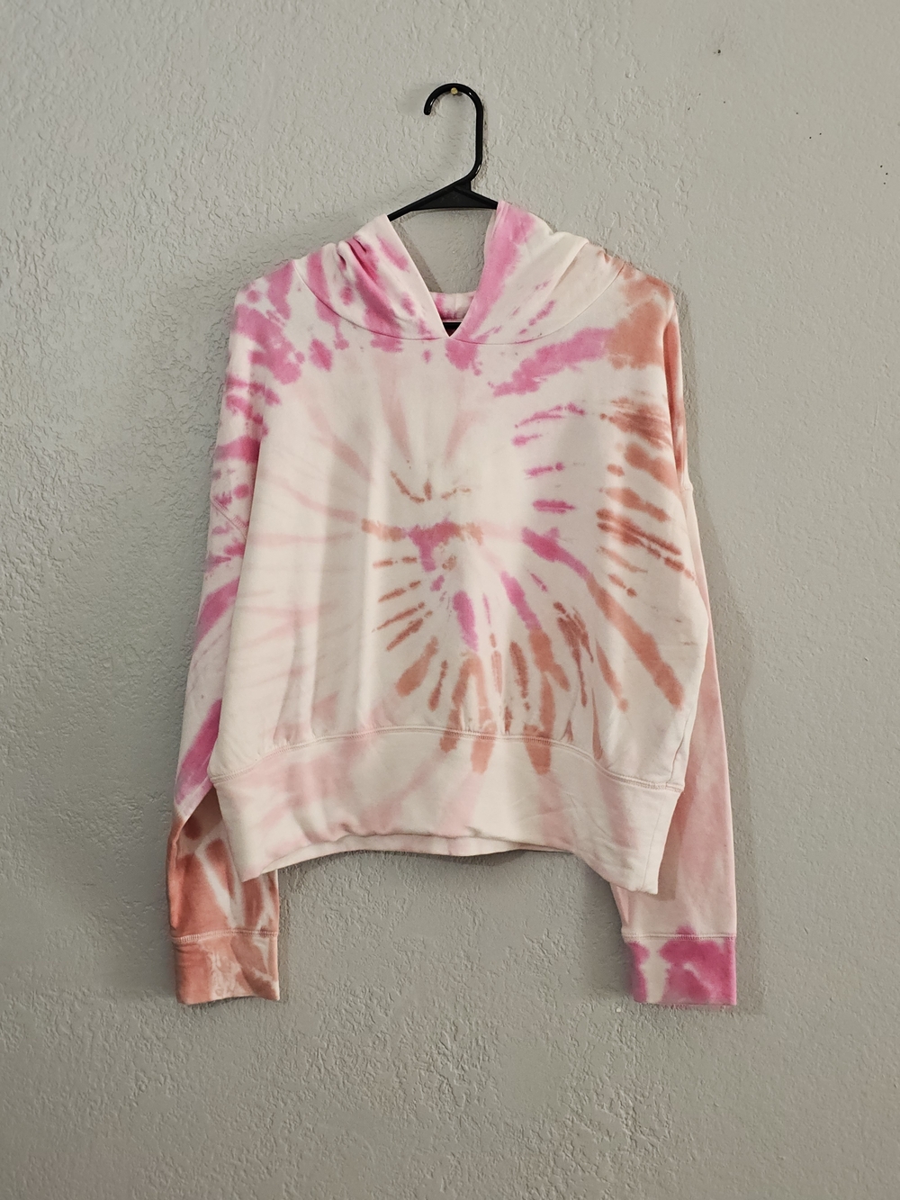 Offline By Aerie Ott Fleece Tie-Dye Hoodie Cropped Womens Large Pink - Picture 3 of 11